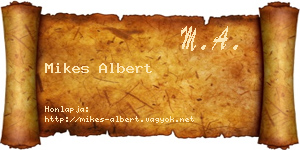 Mikes Albert névjegykártya